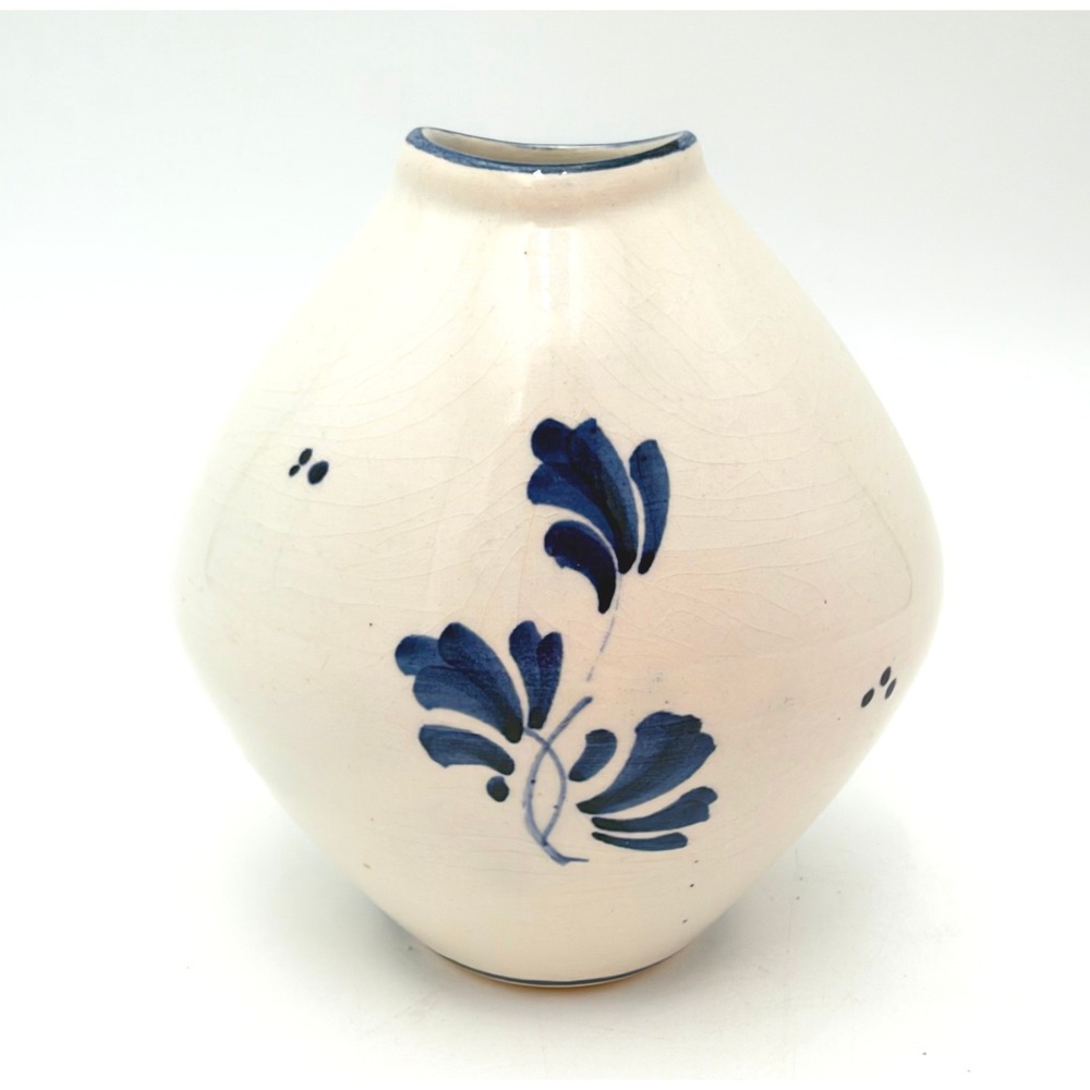Delft Holland Blue White 3" Windmill Floral Ceramic Bud Vase 310